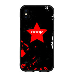 Чехол iPhone XS Max матовый Звезда символ СССР, цвет: 3D-черный