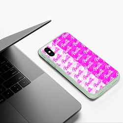 Чехол iPhone XS Max матовый Bardie - white - pattern, цвет: 3D-салатовый — фото 2