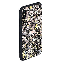 Чехол iPhone XS Max матовый Паттерн деревянная мульча, цвет: 3D-черный — фото 2