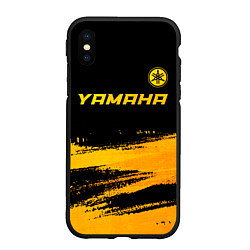 Чехол iPhone XS Max матовый Yamaha - gold gradient: символ сверху