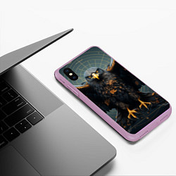 Чехол iPhone XS Max матовый Орёл с расправленными крыльями, цвет: 3D-сиреневый — фото 2