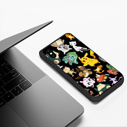 Чехол iPhone XS Max матовый Пикачу и другие покемоны, цвет: 3D-черный — фото 2