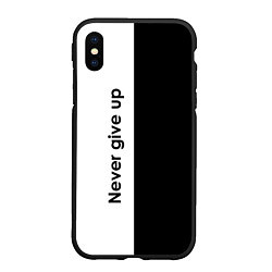 Чехол iPhone XS Max матовый Never give up мотивация, цвет: 3D-черный