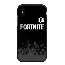 Чехол iPhone XS Max матовый Fortnite glitch на темном фоне посередине