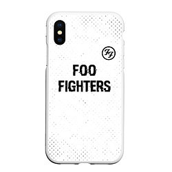 Чехол iPhone XS Max матовый Foo Fighters glitch на светлом фоне посередине, цвет: 3D-белый