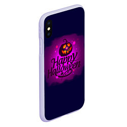 Чехол iPhone XS Max матовый Светящаяся тыква хэллоуин, цвет: 3D-светло-сиреневый — фото 2