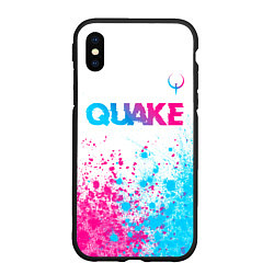 Чехол iPhone XS Max матовый Quake neon gradient style посередине