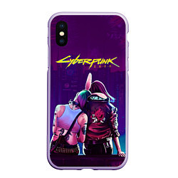 Чехол iPhone XS Max матовый Cyberpunk 2077: Phantom liberty, цвет: 3D-светло-сиреневый