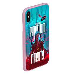 Чехол iPhone XS Max матовый Cyberpunk 2077 Phantom Liberty, цвет: 3D-розовый — фото 2