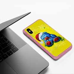 Чехол iPhone XS Max матовый Плюшевый Санта Клаус, цвет: 3D-малиновый — фото 2