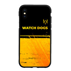 Чехол iPhone XS Max матовый Watch Dogs - gold gradient посередине