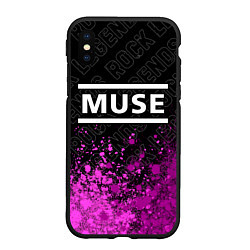 Чехол iPhone XS Max матовый Muse rock legends посередине