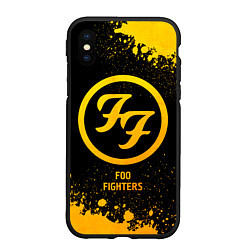 Чехол iPhone XS Max матовый Foo Fighters - gold gradient