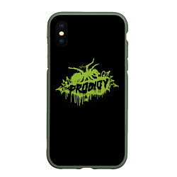 Чехол iPhone XS Max матовый The Prodigy green spider, цвет: 3D-темно-зеленый