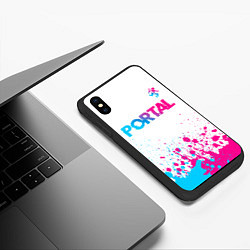 Чехол iPhone XS Max матовый Portal neon gradient style посередине, цвет: 3D-черный — фото 2