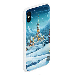 Чехол iPhone XS Max матовый Новый год в городе, цвет: 3D-белый — фото 2