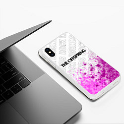 Чехол iPhone XS Max матовый The Offspring rock legends посередине, цвет: 3D-белый — фото 2
