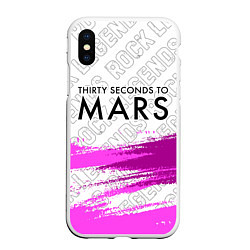 Чехол iPhone XS Max матовый Thirty Seconds to Mars rock legends посередине, цвет: 3D-белый