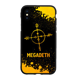 Чехол iPhone XS Max матовый Megadeth - gold gradient