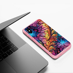 Чехол iPhone XS Max матовый Витиеватый разноцветный абстрактный узор, цвет: 3D-баблгам — фото 2