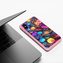 Чехол iPhone XS Max матовый Яркий абстрактный фрактальный узор, цвет: 3D-баблгам — фото 2