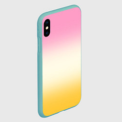 Чехол iPhone XS Max матовый Розовый бежевый желтый градиент, цвет: 3D-мятный — фото 2