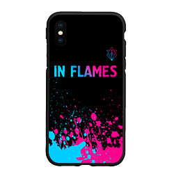 Чехол iPhone XS Max матовый In Flames - neon gradient посередине