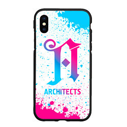 Чехол iPhone XS Max матовый Architects neon gradient style