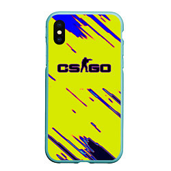 Чехол iPhone XS Max матовый Counter strike neon yellow