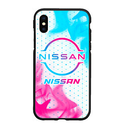 Чехол iPhone XS Max матовый Nissan neon gradient style