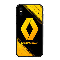 Чехол iPhone XS Max матовый Renault - gold gradient