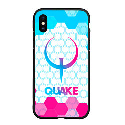 Чехол iPhone XS Max матовый Quake neon gradient style