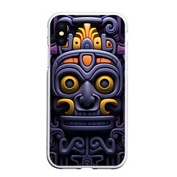 Чехол iPhone XS Max матовый Орнамент в стиле ацтеков