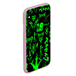 Чехол iPhone XS Max матовый Berserk neon green, цвет: 3D-розовый — фото 2