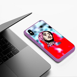 Чехол iPhone XS Max матовый Lil peep steel rap, цвет: 3D-фиолетовый — фото 2