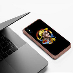 Чехол iPhone XS Max матовый Lil Peep music, цвет: 3D-коричневый — фото 2