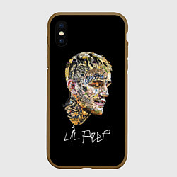 Чехол iPhone XS Max матовый Lil Peep mosaic rap, цвет: 3D-коричневый