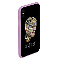 Чехол iPhone XS Max матовый Lil Peep mosaic rap, цвет: 3D-сиреневый — фото 2