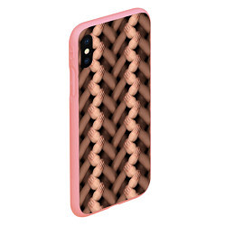 Чехол iPhone XS Max матовый Плетёнка сцепленных рук, цвет: 3D-баблгам — фото 2