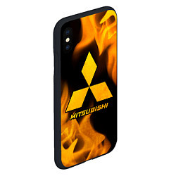 Чехол iPhone XS Max матовый Mitsubishi - gold gradient, цвет: 3D-черный — фото 2