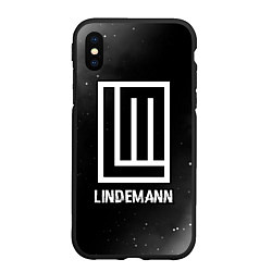 Чехол iPhone XS Max матовый Lindemann glitch на темном фоне, цвет: 3D-черный