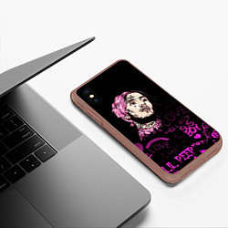 Чехол iPhone XS Max матовый Lil peep neon rap 2017, цвет: 3D-коричневый — фото 2