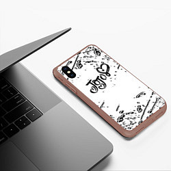 Чехол iPhone XS Max матовый JoJos Bizarre splash love anime, цвет: 3D-коричневый — фото 2