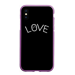 Чехол iPhone XS Max матовый Lil peep love, цвет: 3D-фиолетовый