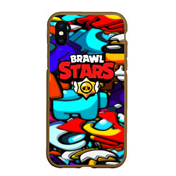 Чехол iPhone XS Max матовый Brawl stars mobile game brawlers