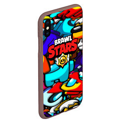 Чехол iPhone XS Max матовый Brawl stars mobile game brawlers, цвет: 3D-коричневый — фото 2