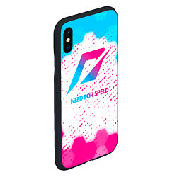 Чехол iPhone XS Max матовый Need for Speed neon gradient style, цвет: 3D-черный — фото 2