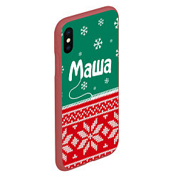 Чехол iPhone XS Max матовый Маша новогодний, цвет: 3D-красный — фото 2