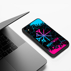 Чехол iPhone XS Max матовый Nightwish - neon gradient, цвет: 3D-черный — фото 2