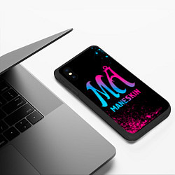 Чехол iPhone XS Max матовый Maneskin - neon gradient, цвет: 3D-черный — фото 2